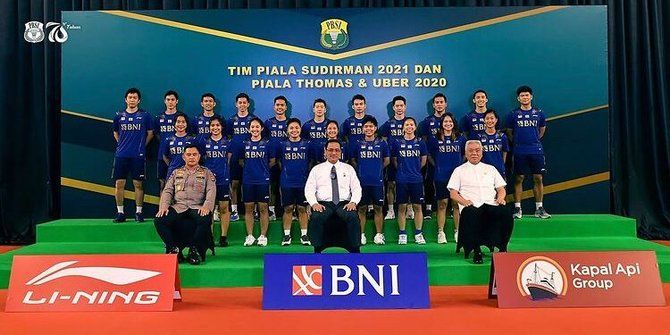 Skuad tim bulu tangkis Indonesia dalam Piala Sudirman 2021 (merdeka.com)