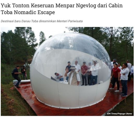 Bubble Tent di The Kaldera Toba  Dok: idn.times