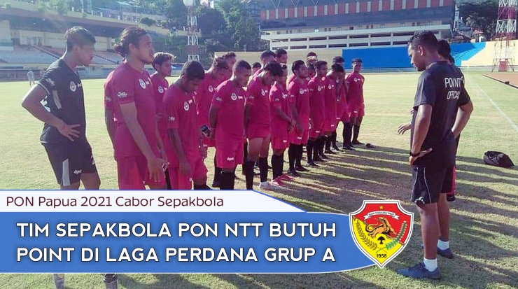 Tim Sepakbola PON NTT usia ujicoba lapangan Std. Mandala Jayapura (foto: fb NN) 