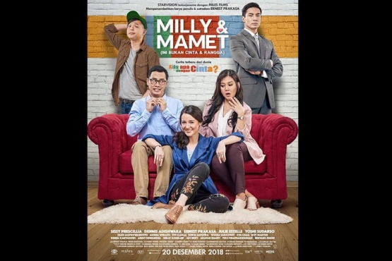 Poster film Milly & Mamet: Ini Bukan Cinta & Rangga (2018). Sumber: Kompas.com
