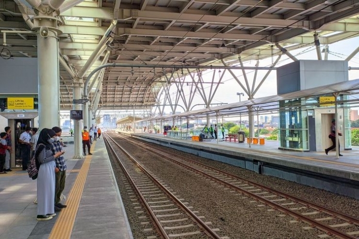 Jalur 12-13 gedung baru Stasiun Manggarai, Minggu (26/9/2021). (Foto: KOMPAS.com/SINGGIH WIRYONO)
