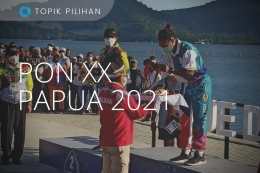 Atlet Stevani Ibo berhasil meraih medali emas dalam cabor dayung kayak 500 meter di PON XX Papua, Rabu (29/9/2021) (Diolah kompasiana dari sumber: DOK. Humas PB PON Papua)
