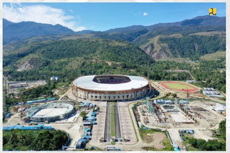 Stadion Lukas Enembe di Papua, Pusat kegiatan PON XX/Sumber foto:E-PID Kementerian PUPR (diakses 4-10-2021)