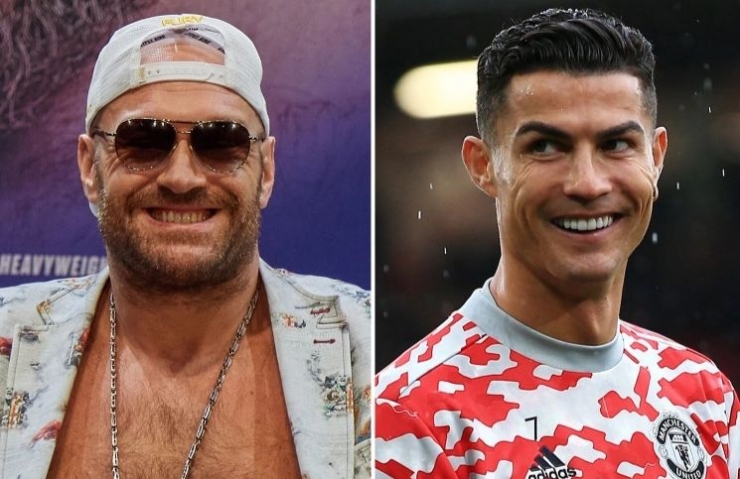 Foto kolase Tyson Fury dan Ronaldo | (dok. thesun.co.uk)