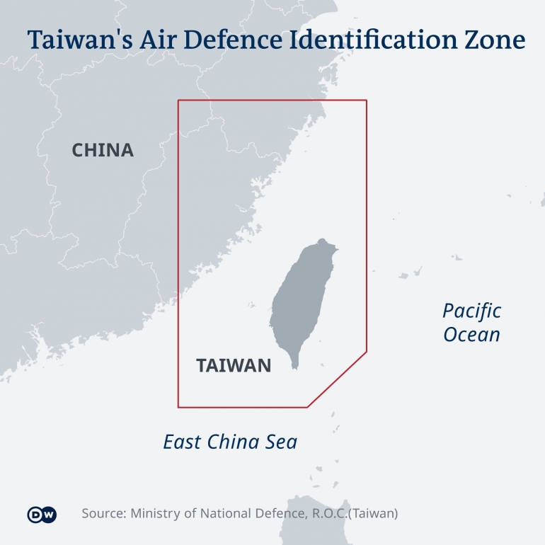 Peta Air Identification Defence Zone Taiwan | Sumber: Taipei Times