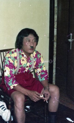 Pelawak Jojon pada acara gembira, ulang tahun Tempo ke-15 di Manggala Wanabakti, Jakarta. (Tempo/Rizal Pahlevi) 