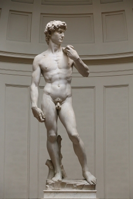 Patung David karya Michelangelo yang sangat terkenal. Sumber: Jorg Bittner Unna / wikimedia