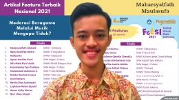 Maharsyalfath Izlubaid Qutub Maulasufa (18), siswa MAN 1 Jombang, peringkat 1 favorit pembaca ungguli juara FeLSI 2021, Puspresnas. (dok. pribadi). 