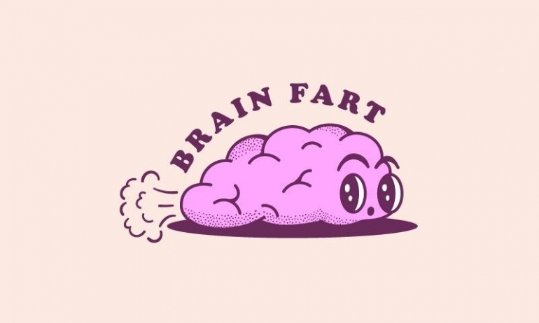 Ilustrasi kentut otak (brain fart). | Dribble.com/ Nick Brito