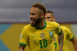 Neymar Jr. pemain timnas Brasil. Foto: AFP/Nelson Almeida via Kompas.com
