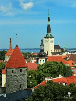 Menara Gereja Olaf yang menjulang di tengah kota tua. Sumber: dokumentasi pribadi