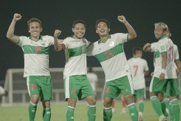 Skuad timnas Indonesia pada laga uji coba menjelang lanjutan Kualifikasi Piala Dunia 2022 Zona Asia di Uni Emirat Arab (UEA).(Dok. PSSI via kompas.com)