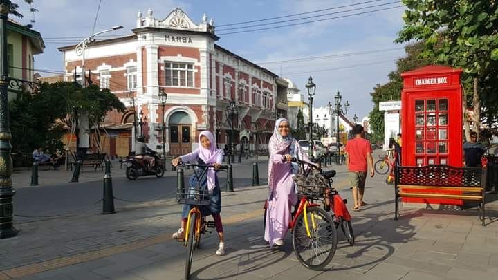 Gowes santai di Kota Tua Semarang. (dok. pribadi)