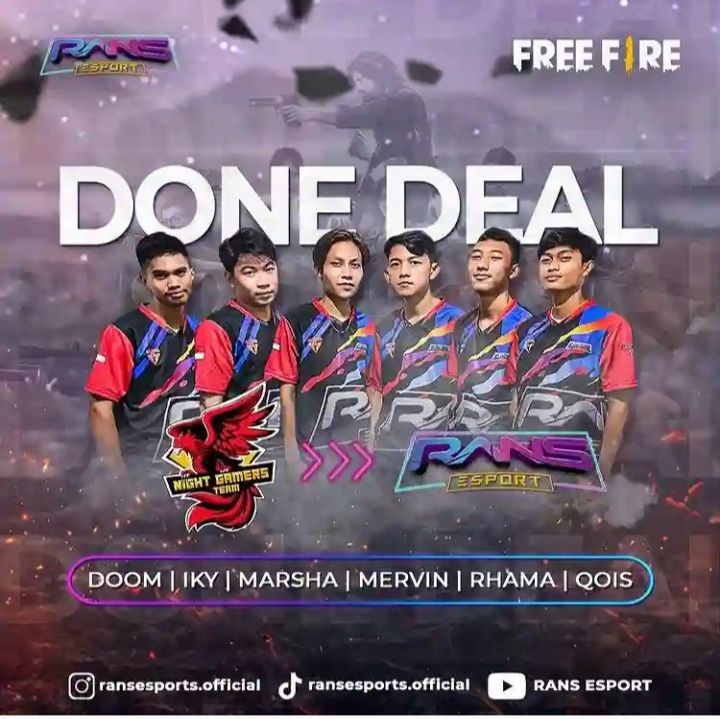 Roster RANS Esports divisi Free Fire. Foto: Instagram @ransesports.official