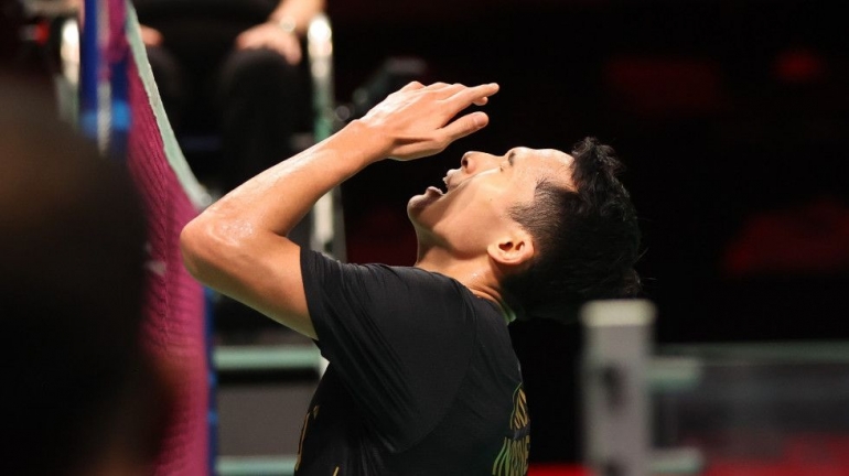 (Jonatan Christie/penentu kemenangan Indonesia Dok: bwfthomasubercups.bwfbadminton.com)