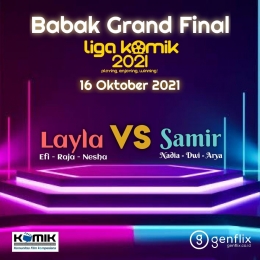 Apakah TIm Layla atau Tim Samir yang akan meraih gelar juara Liga KOMiK 2021? (sumber gambar: dok. KOMiK) 