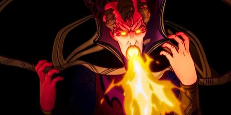 Doctor Strange mempunyai tanduk dan berwajah merah mirip Mephisto. Sumber : The Direct
