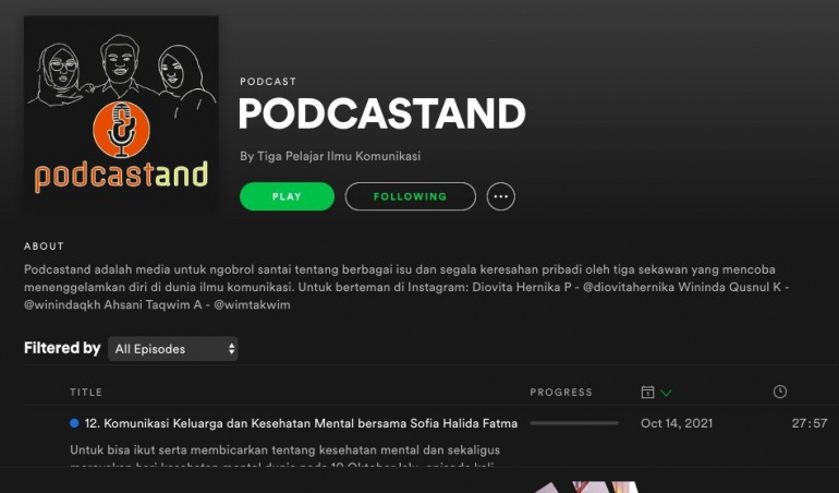sumber: podcastand @spotify