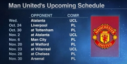 Jadwal MU dalam satu setengah bulan berikutnya. (Sumber: Youtube ESPN UK) 