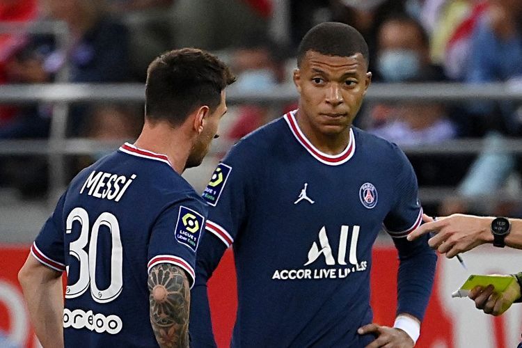 Lionel Messi dan Kylian Mbappe. Foto: afp/franck fife dipublikasikan kompas.com