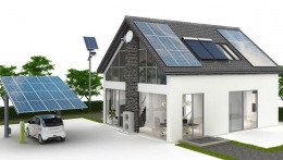 Rumah yang dukung net-zero carbon yaitu atap panel surya, penyimpanan energi untuk mobil dan teknologi limbah untuk energi (Sumber: vneec.gov.vn)
