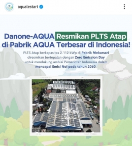 Langkah Nyata Danone untuk mendukung Indonesia Emisi Nol - source: Instagram Aqua Lestari