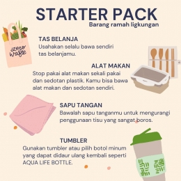 Starter pack Zero Waste Lifestyle (Sumber : Astarianadya).