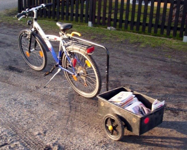 Mengantar koran dengan sepeda foto Zeitungsaustragen Community