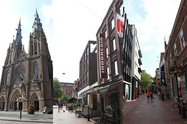 Katedral, Restoran Indonesia, dan deretan toko sebelum menuju halaman depan Katedral. Foto: Pribadi/Mohamad Tamrin