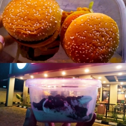 jajan burger dan es krim pakai wadah sendiri, dokumen pribadi