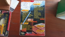 Display daftar menu di wisata Seribu Batu Semliro. (Dokpri)