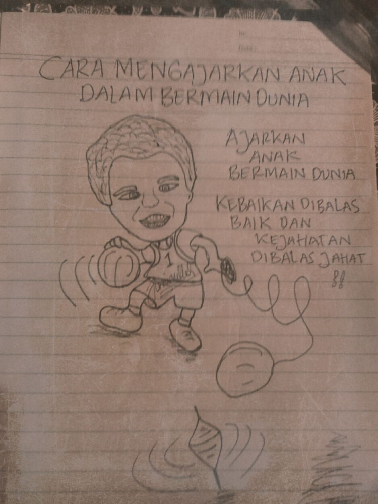 Ilustrasi Ajar Anak Sportiv, di gambar oleh. Junirullah