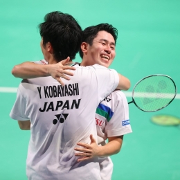 Pasangan Ganda Putra Jepang berhasil meraih kemenangan atas tuan rumah Debmark setelah menanti 42 tahun meraih Juara (BWF.Official/akun instgram)