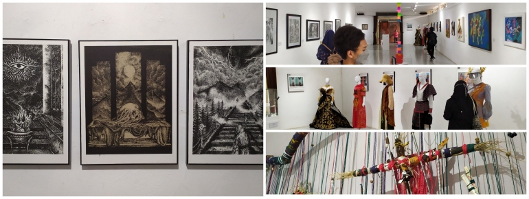 Karya-karya yang ditampilan di pameran seni rupa ISBI Bandung (Dokpri)