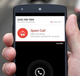 Tampilan Spam Call di Salah Satu Aplikasi. Sumber Urbanasia