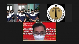 Jaka Pradea Redikal,SH.,MH advokat dan pengurus LBH-PK Cabang Tegal menyampaikan paparan secara virtual. (Foto.Dok.Tim LBH-PK).