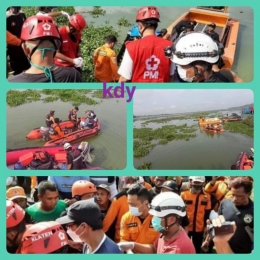 Ilustrasi evakuasi jenazah korban tenggelam di Rowo Jombor, Kecamatan Bayat, Kabupaten Klaten.  Sumber grup facebok