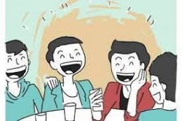 Ilustrasi tentang saya dan teman-teman yang sedang nongkrong di warung kopi langganan (Gambar diambil dari: suaralawangkuari.com)