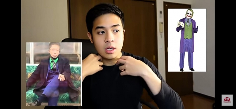 Sumber foto : Screenshot pribadi dari video You Tube Jerome Polin, pakaian busana sang pelaku mirip dengan idolanya 