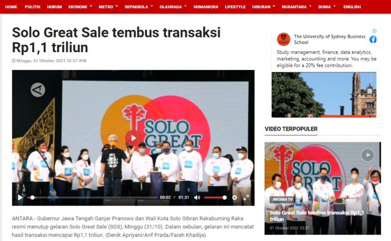 Sumber: Screen shoot laman ANTARANews.com