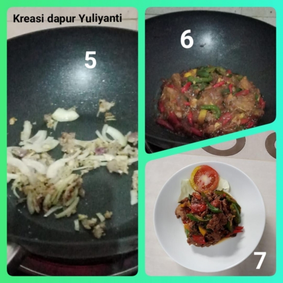 Langkah-langkah memasak daging lada hitam balur kurma/Dokpri