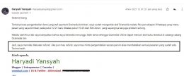 Balasan email saya kepada petugas. Dokpri.