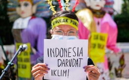 Suara aktivis iklim muda Indonesia.  Photo:  bisnis.com 