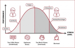 Kurva Kinerja vs Tingkat Stress berdasarkan hukum Yerkes-Dodson, sumber: harissyed.org