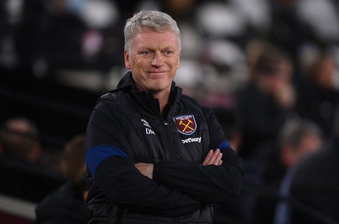 Ekspresi David Moyes. (Foto: twitter/westham)