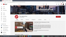 Gambar 3. Laman YouTube The Jakarta Post. Sumber: tangkapan layar