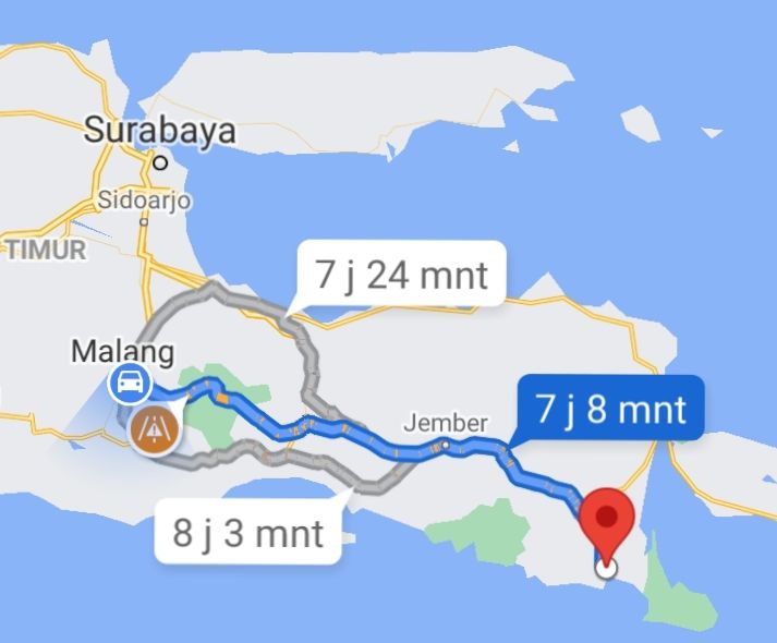 Tangkap layar Google map. Dokumen pribadi.