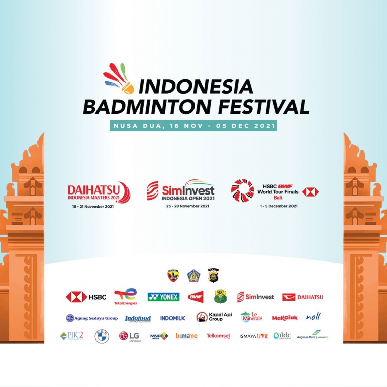 Sumber foto : badminton.ina/akun twitter | Ilustrasi Indonesia Badminton Festival Sponsor
