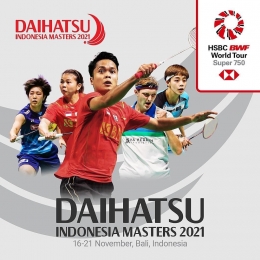 Sumber foto : bwf.official/akun instagram |Ilustrasi Poster Daihatsu Indonesia Master 2021 di Nusa Dua Bali