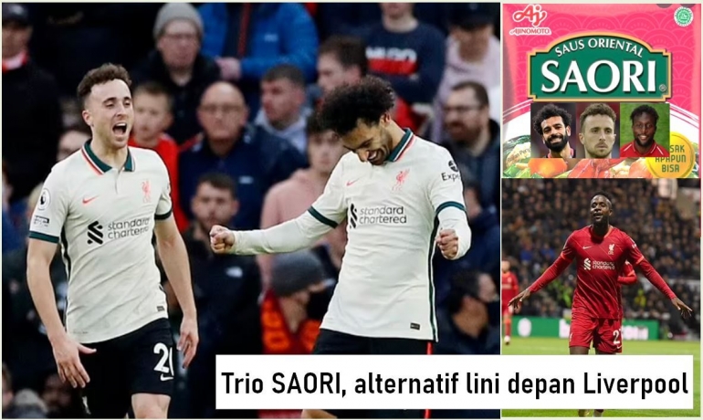 (Trio SAORI, cita rasa gurih alternatif lini depan Liverpool/ sumber foto dari Dailymail dan Dapurumami)